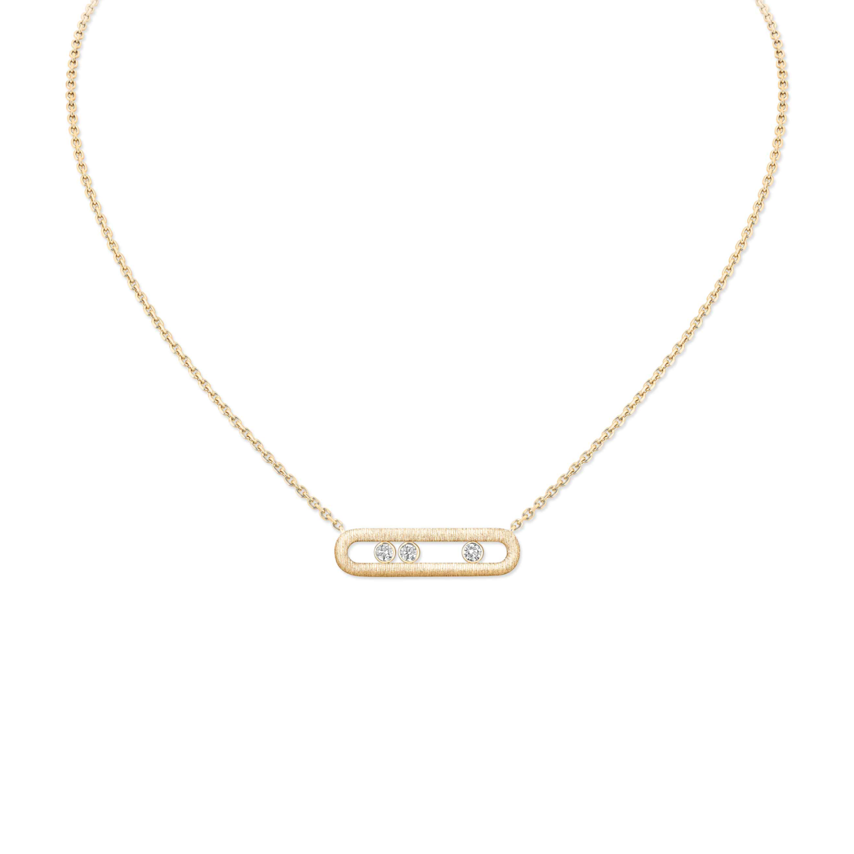 Mes1kaa move classique ciselÉ necklace yellow gold d1am0nd necklace 14667-yg